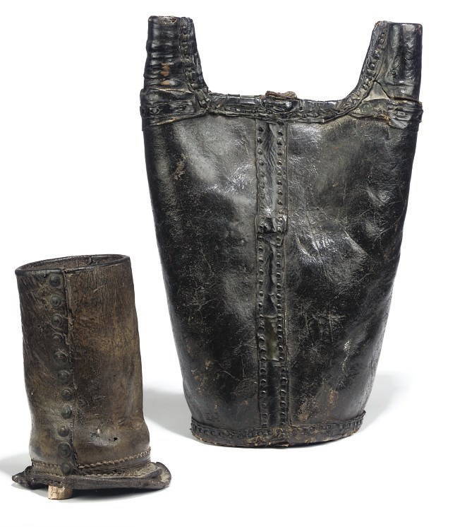 AN ENGLISH LEATHER FLASK