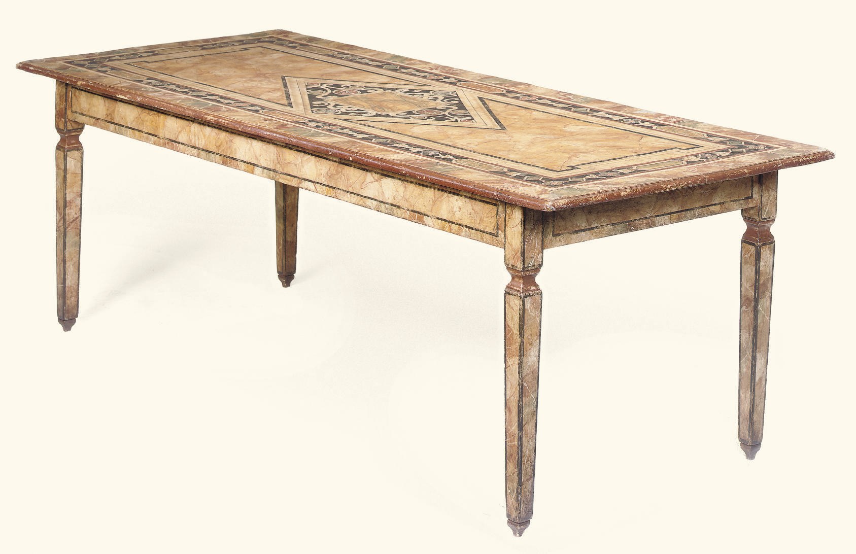 A LARGE ITALIAN PAINTED TABLE