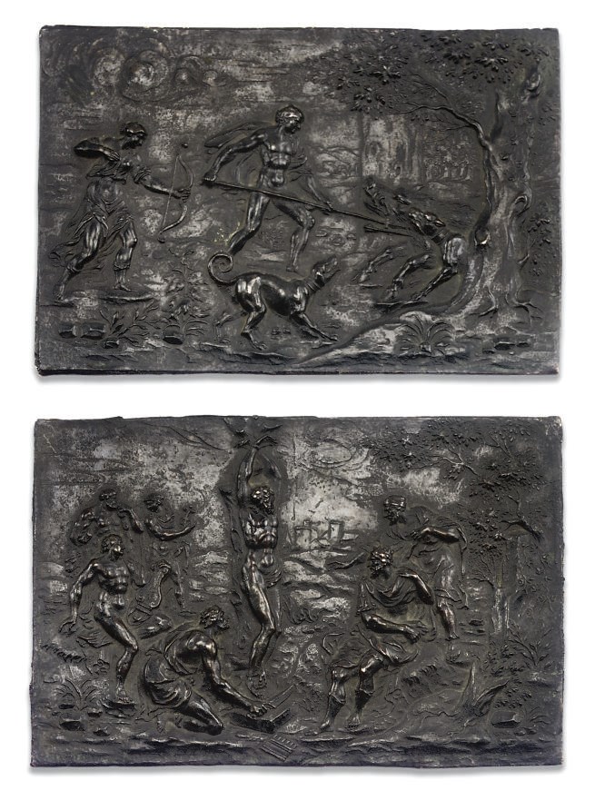 A PAIR OF NETHERLANDISH BRONZE RELIEF PLAQUES