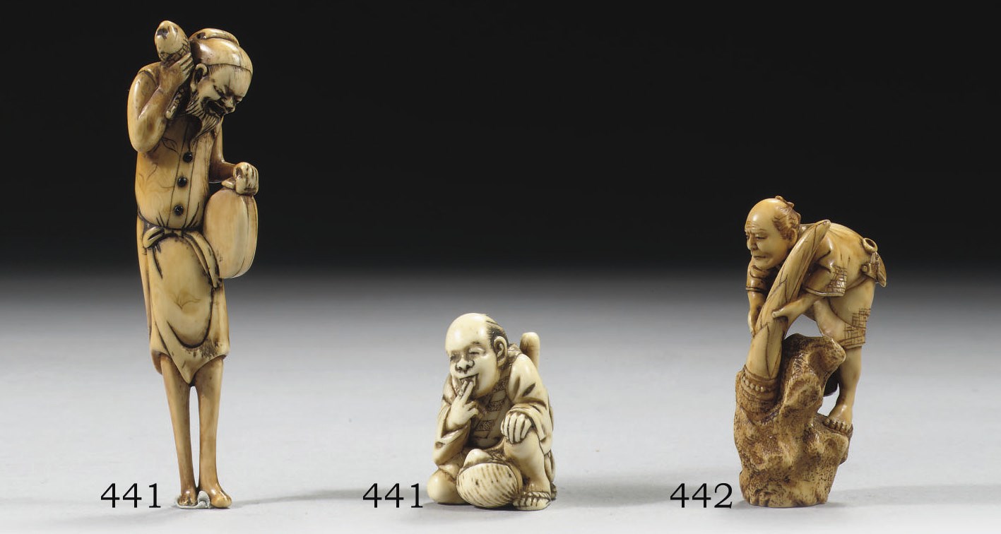 Two ivory netsuke