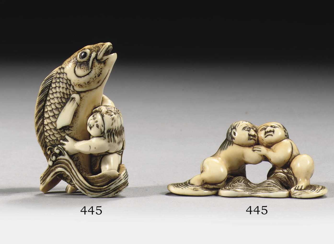 Two ivory netsuke