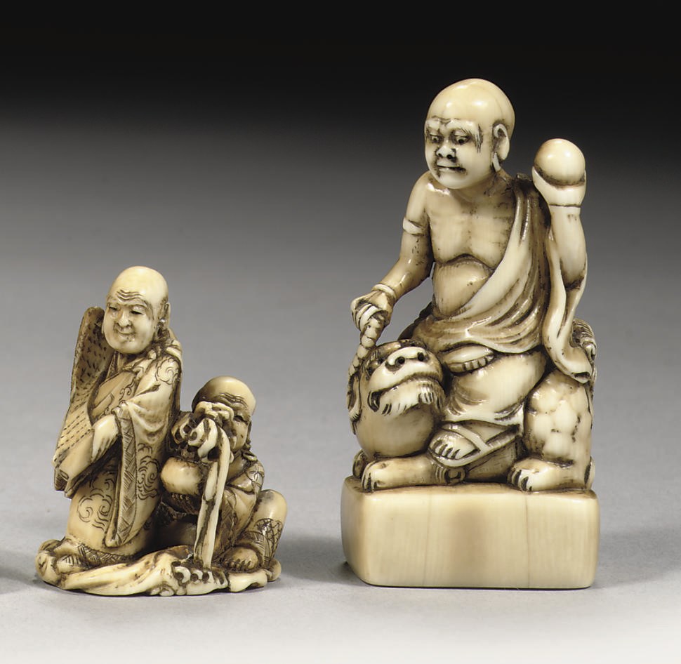 Two ivory netsuke