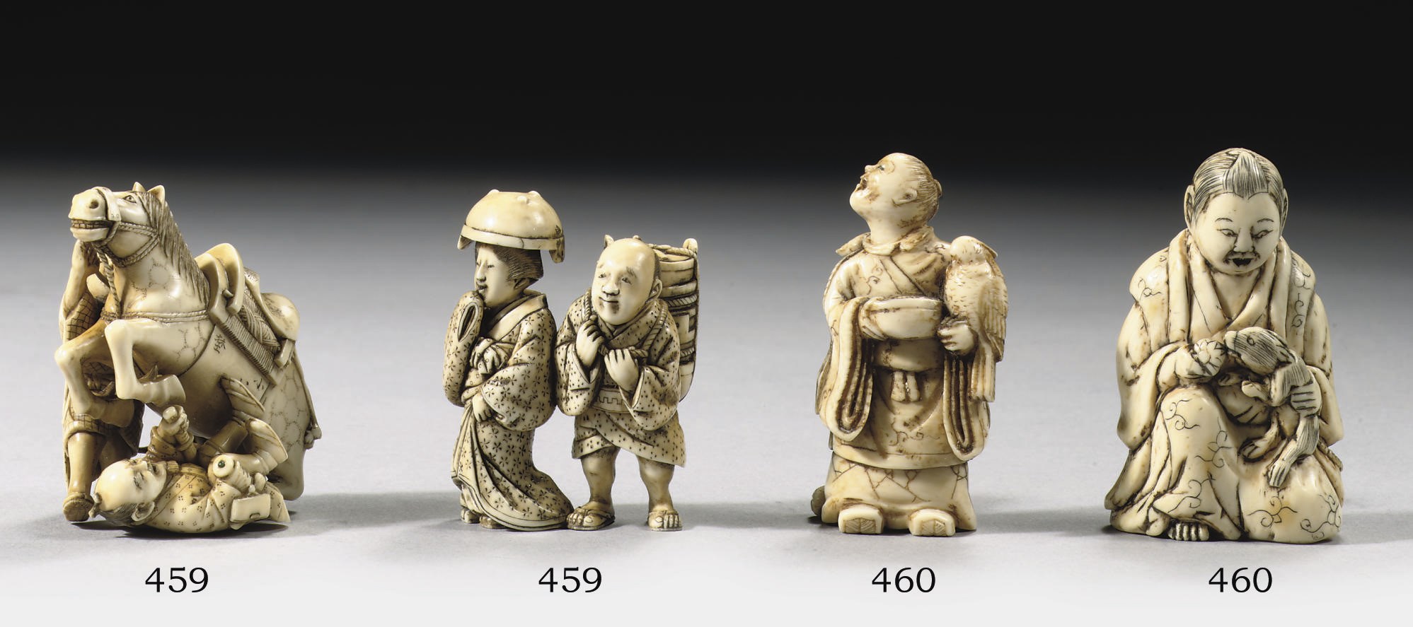 Two ivory netsuke