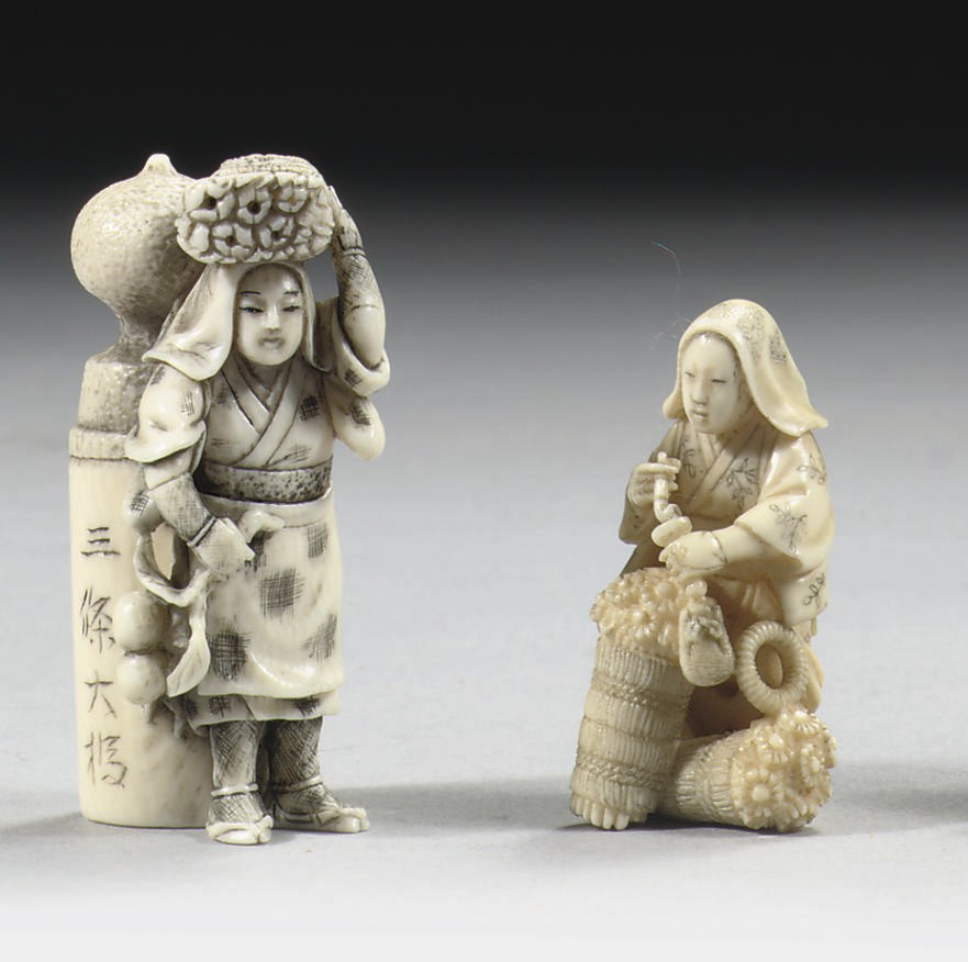 Two ivory netsuke