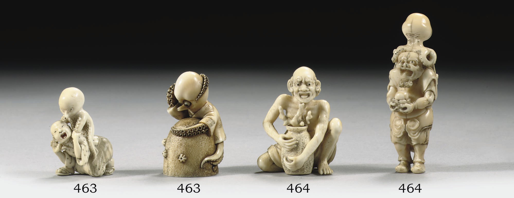 Two ivory netsuke
