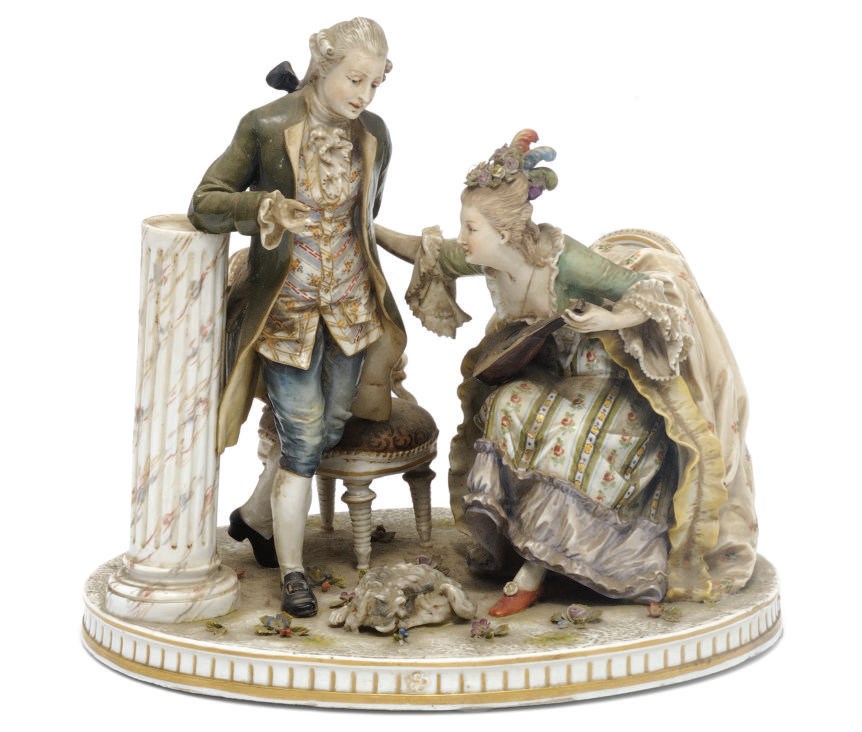 A Continental porcelain figure group
