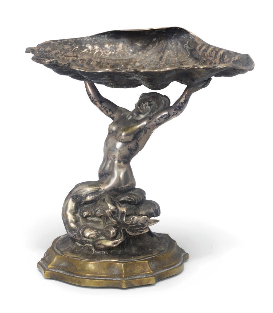 An Italian silver figural tazza