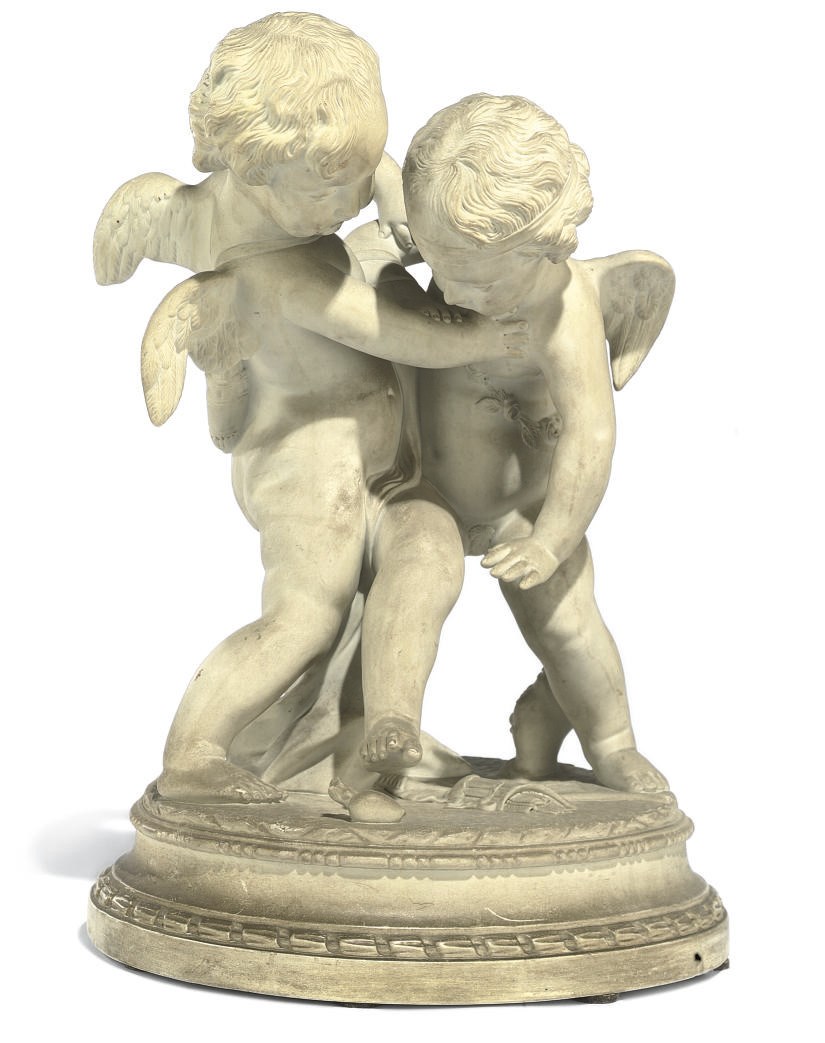 A Continental biscuit porcelain group