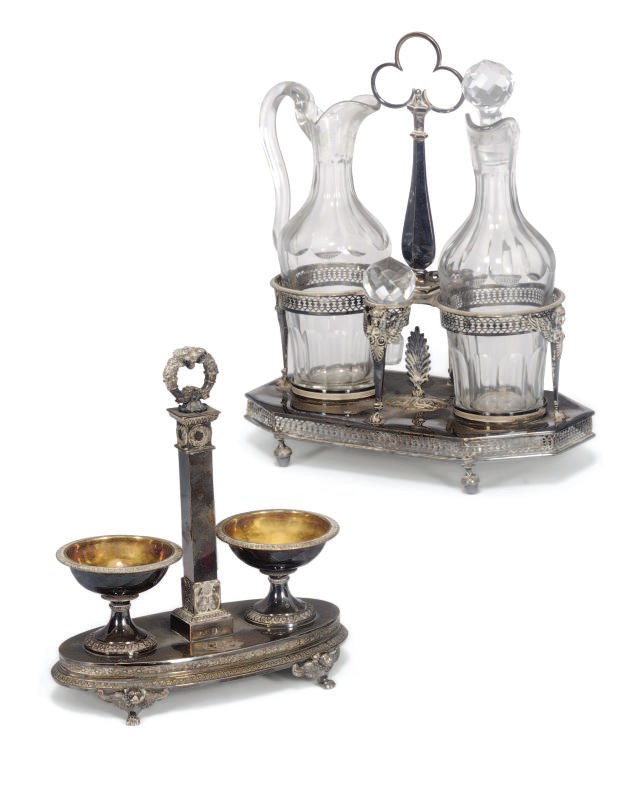 A French silver double salt