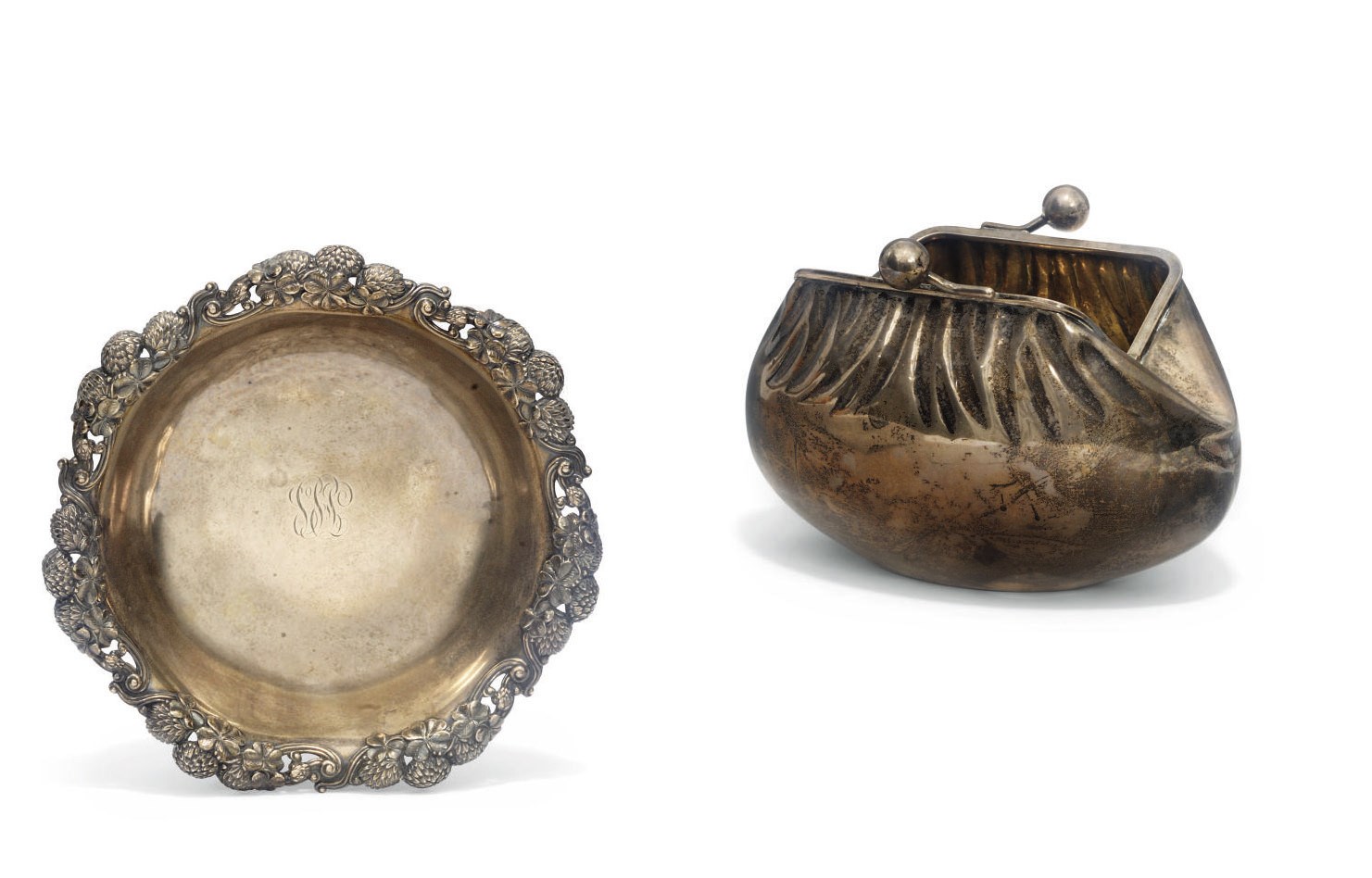 A silver dish