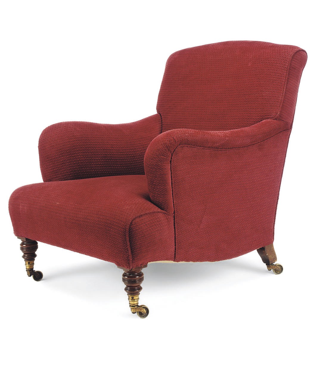 A LATE VICTORIAN EASY ARMCHAIR