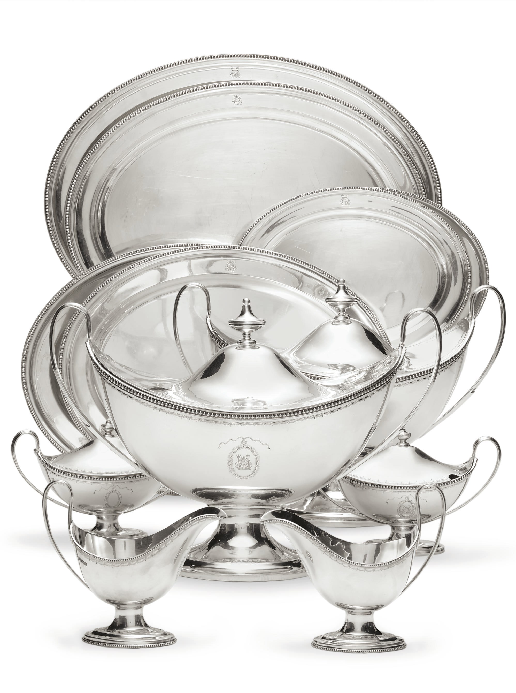 AN ELIZABETH II SILVER DINNER SERVICE