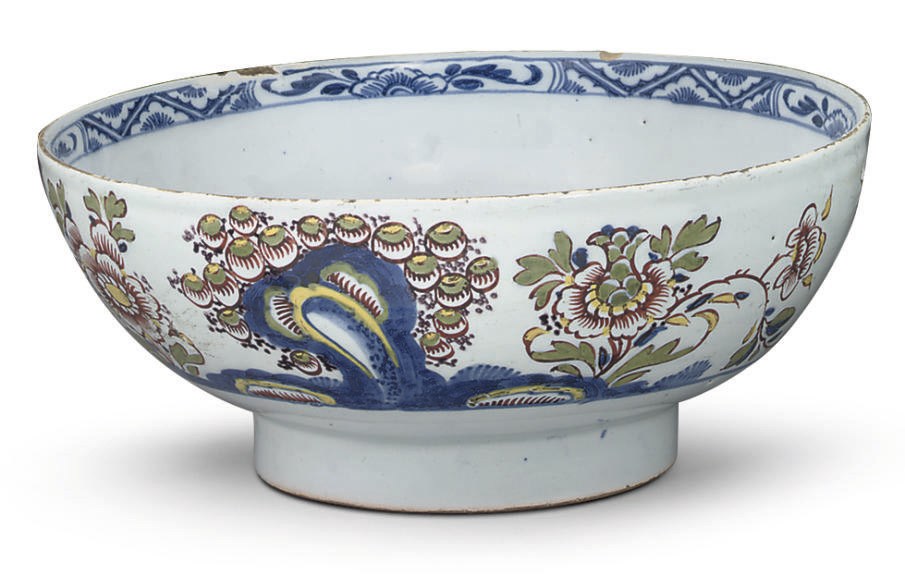 A LONDON DELFT POLYCHROME BOWL
