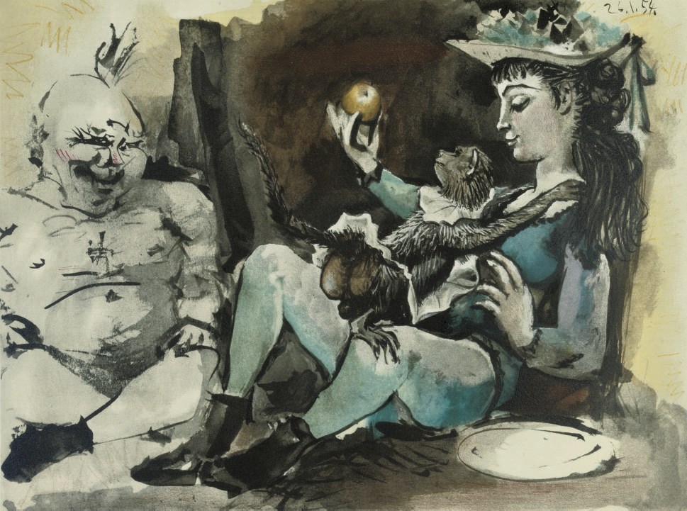 Verve, the French Review of Art [Suite de 180 desins de Picasso]. Paris: Verve, 1954. 4°. Numerous lithograph plates and illustrations, a few in colour. Original pictorial boards.