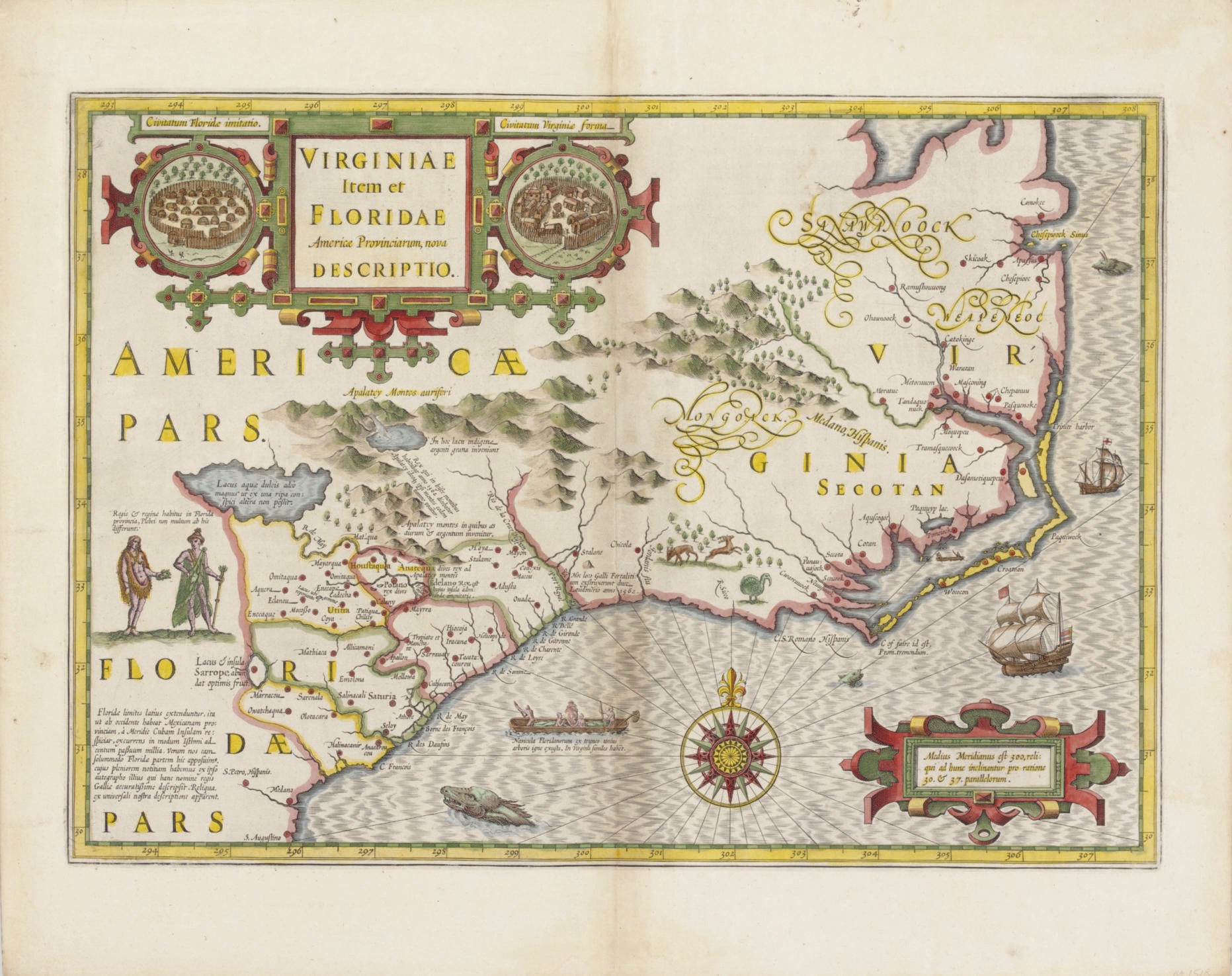 [VIRGINIA]. MERCATOR, Gerard. Virginiae item et Floridae Americae Provinciarum, nova description. [Amsterdam: Jodocus Hondius, 1628/36-38].