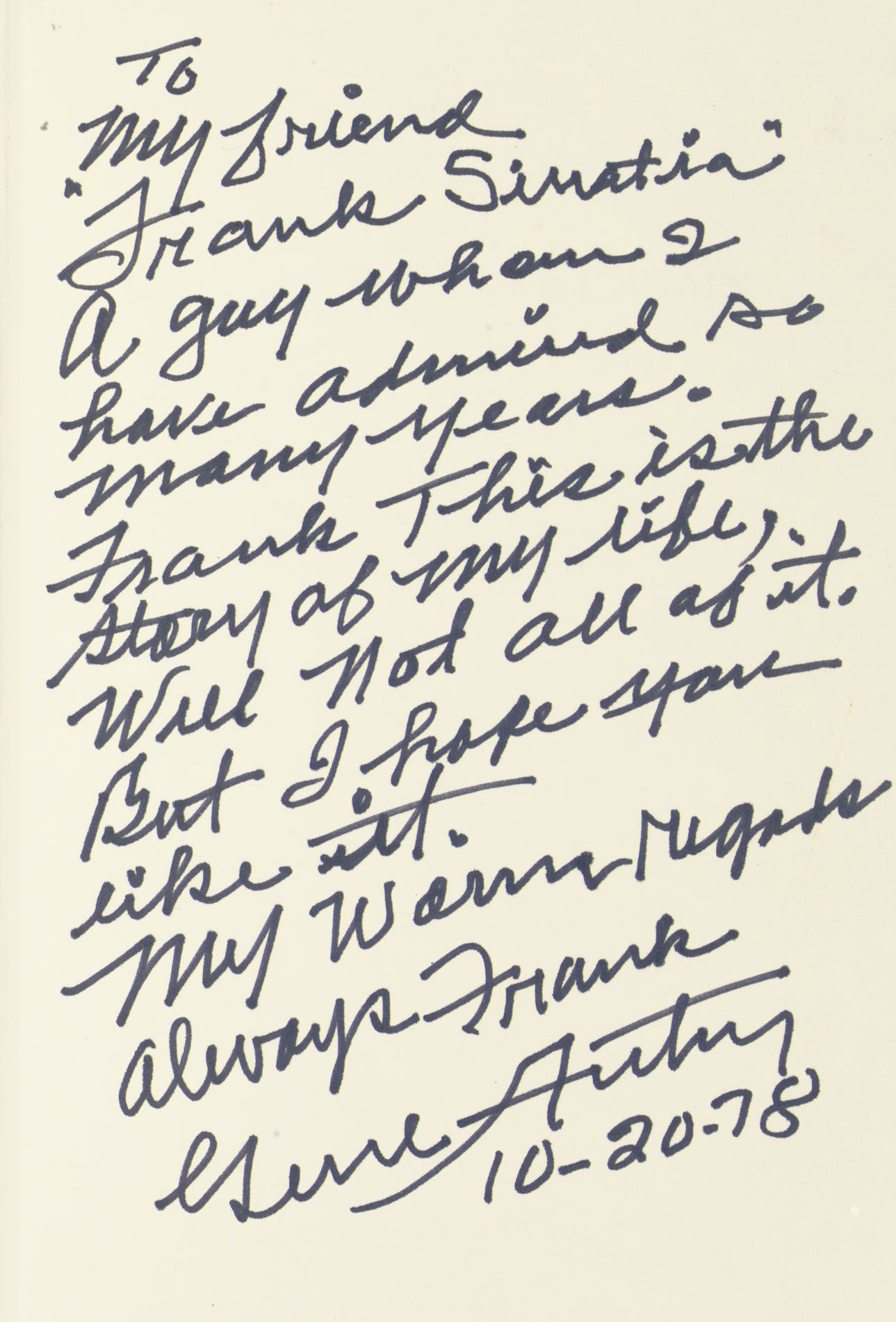 AUTRY, Gene (1907-1998). Back in the Saddle Again, co-authored by Mickey Herskowitz. New York: Doubleday & Co., 1978.