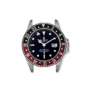 ROLEX, "GMT-MASTER II" REF. 16710

STAINLESS STEEL SELF-WINDING TWO-TIME-ZONE BRACELET WATCH WITH SWEEP SECONDS AND DATE DISPLAY