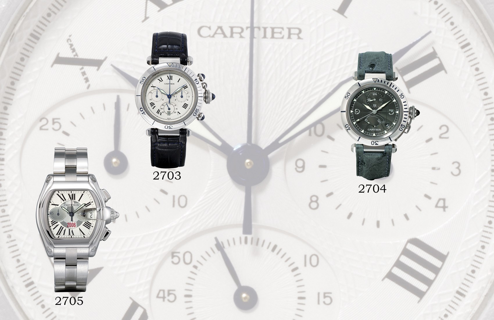 CARTIER, "ROADSTER CHRONOGRAPH AUTOMATIC" GERMANY 2006

STAINLESS STEEL SELF-WINDING TONNEAU-SHAPED CHRONOGRAPH BRACELET WATCH WITH DATE DISPLAY, LIMITED EDITION OF 150 PIECES FOR THE 2006 FIFA WORLDCUP IN GERMANY