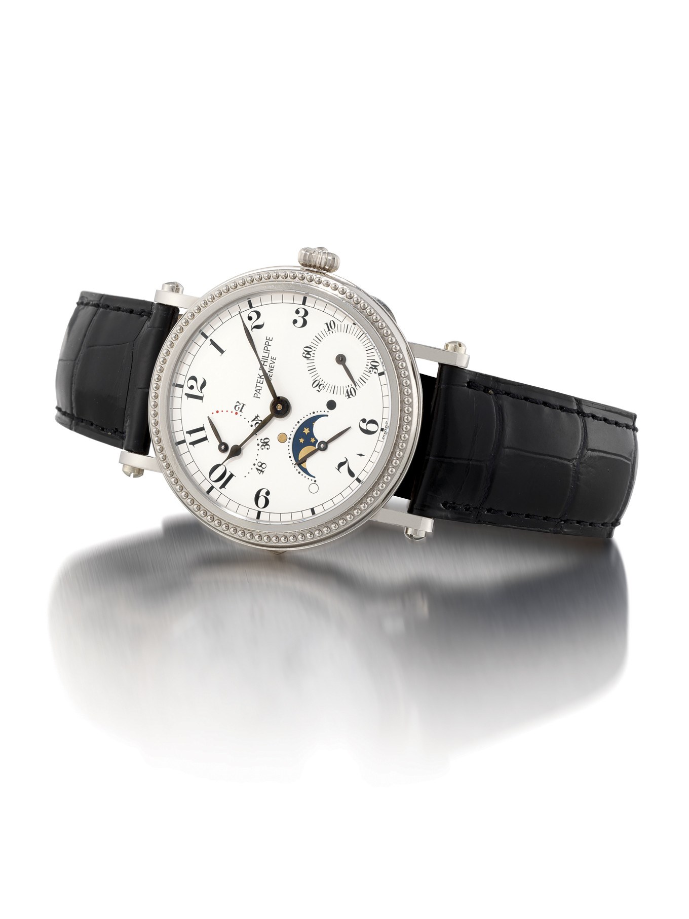 PATEK PHILIPPE, REF. 5015G

18K WHITE GOLD SELF-WINDING WRISTWATCH WITH SMALL SECONDS, AGE OF THE MOON, MOON-PHASE DISPLAY AND POWER-RESERVE INDICATION