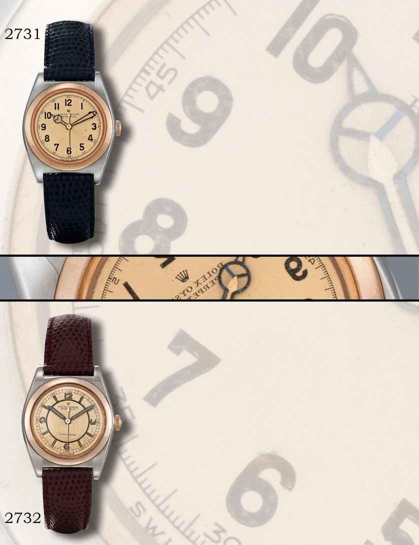 ROLEX, "OYSTER PERPETUAL" BUBBLE BACK REF. 2940

STAINLESS STEEL AND PINK GOLD SELF-WINDING WRISTWATCH WITH SWEEP SECONDS