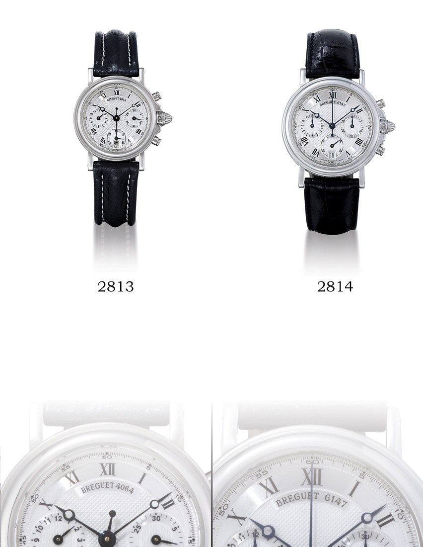 BREGUET, "MARINE"

LADY'S 18K WHITE GOLD SELF-WINDING CHRONOGRAPH WRISTWATCH WITH SWEEP SECONDS AND DATE DISPLAY