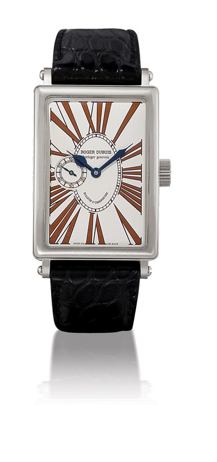 ROGER DUBUIS, "MUCHMORE"

18K WHITE GOLD MANUAL-WINDING RECTANGULAR WRISTWATCH WITH SMALL SECONDS