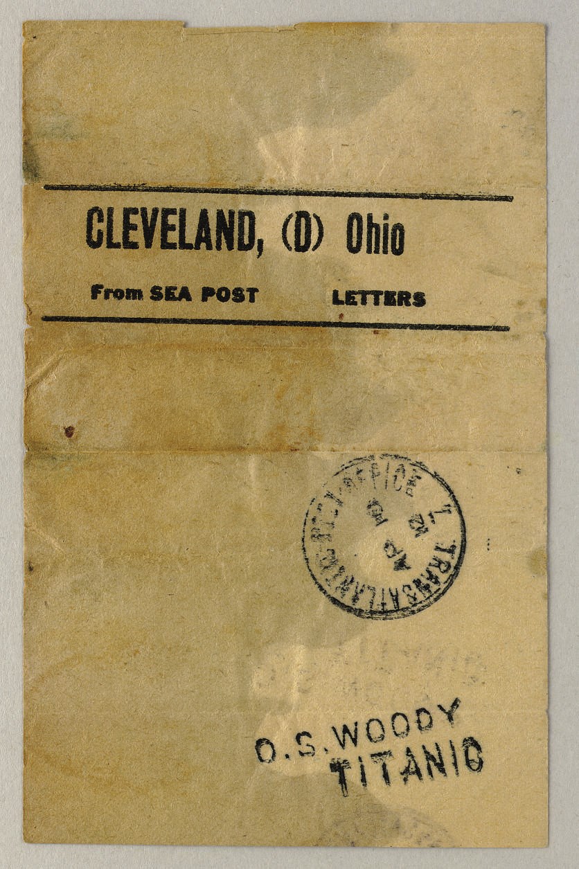 A facing slip from a postal clerk on board R.M.S. Titanic