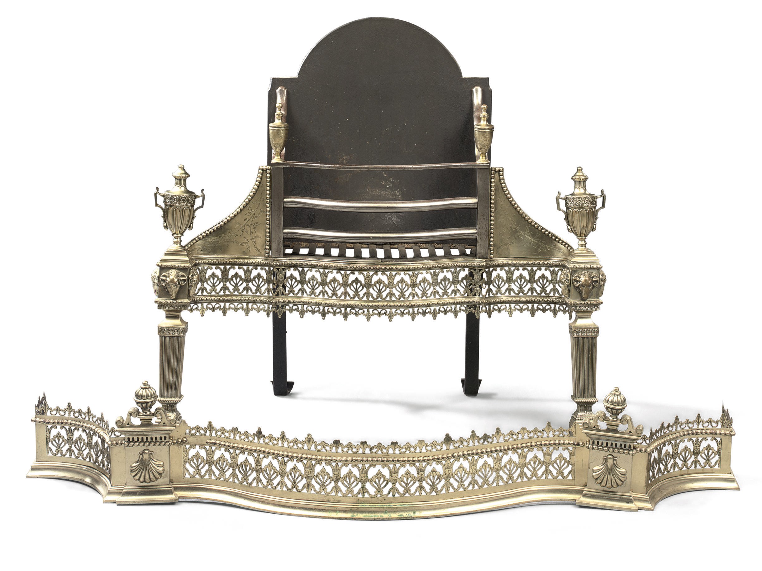 AN 'ADAM' PAKTONG (NICKEL-ALLOY) BASKET GRATE AND FENDER