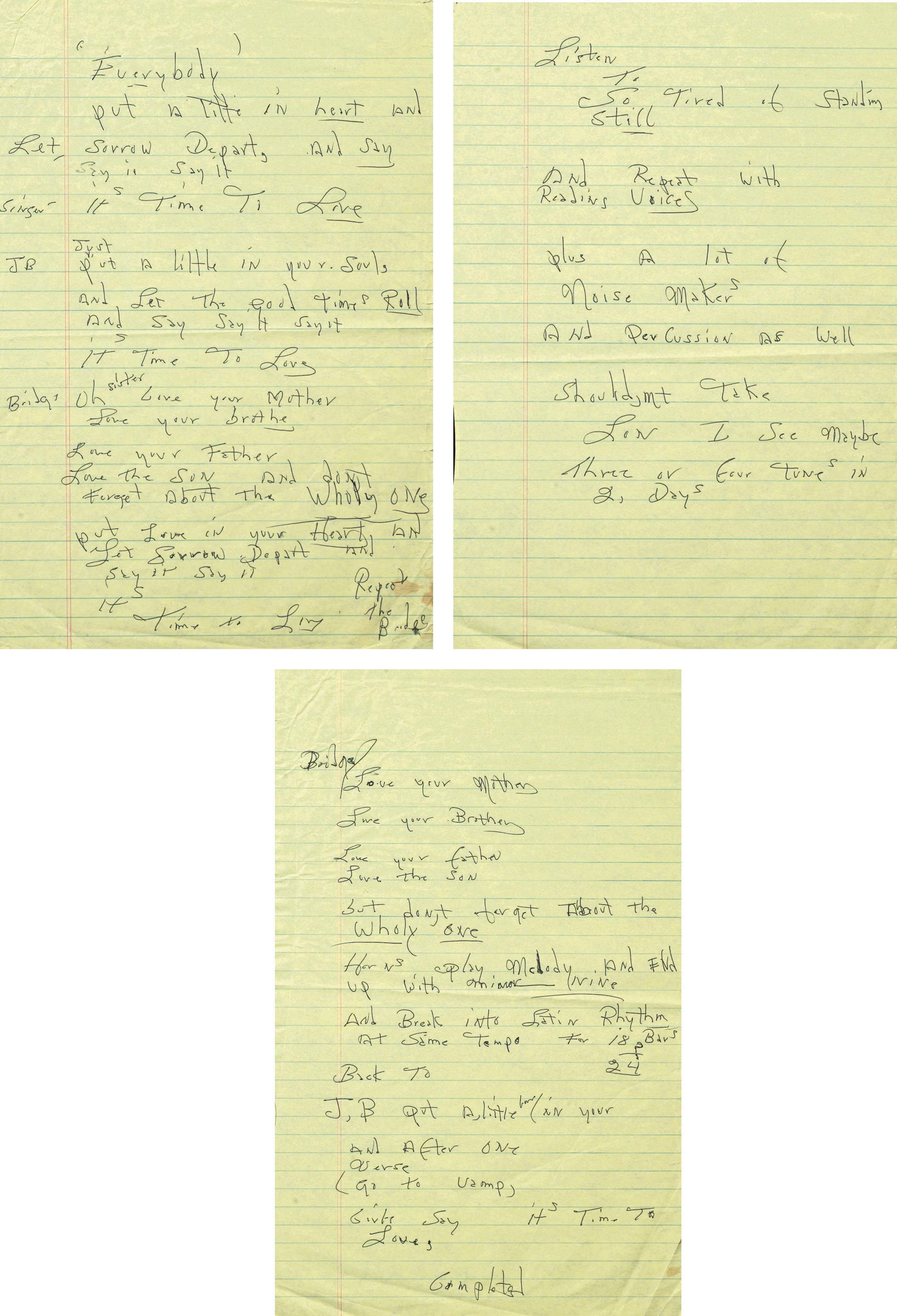 Handwritten Lyrics