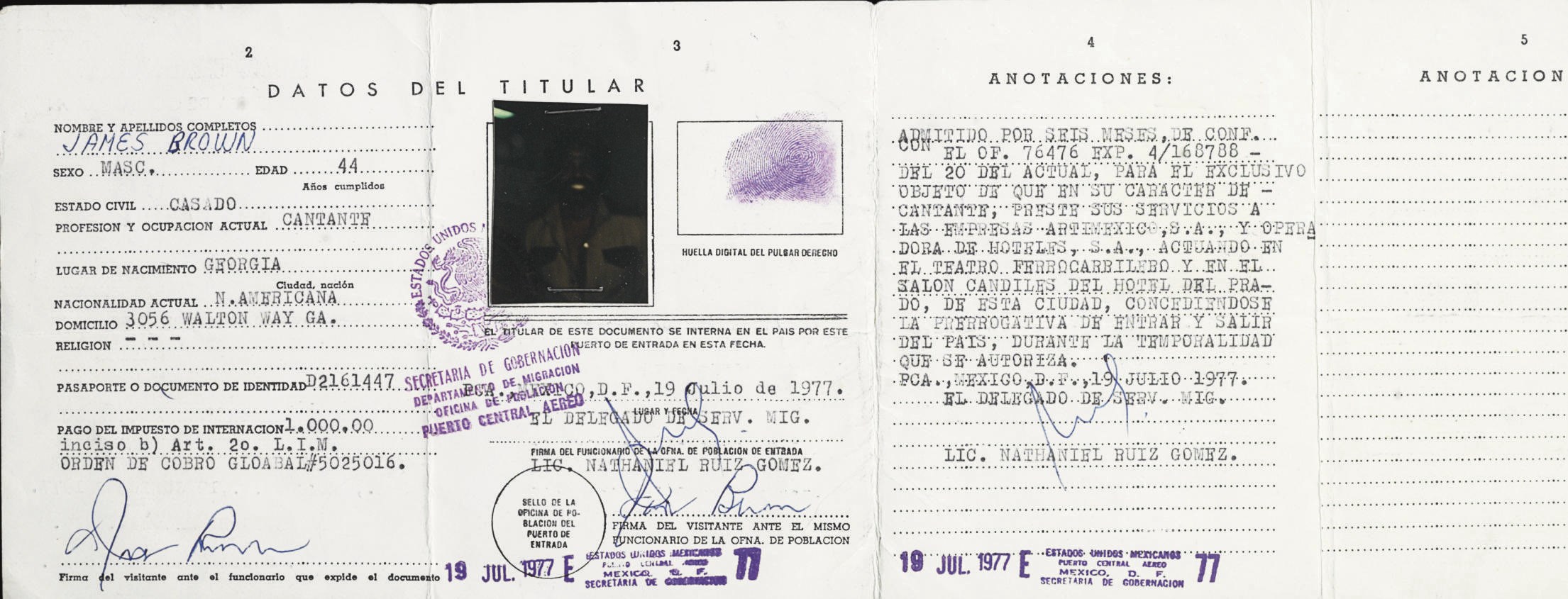 Signed Visa