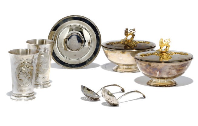 A GROUP OF MODERN SILVER AND PARCEL-GILT LIMITED EDITION ITEMS