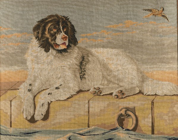 TAPISSERIE AU GROS POINT DE L'EPOQUE VICTORIENNE