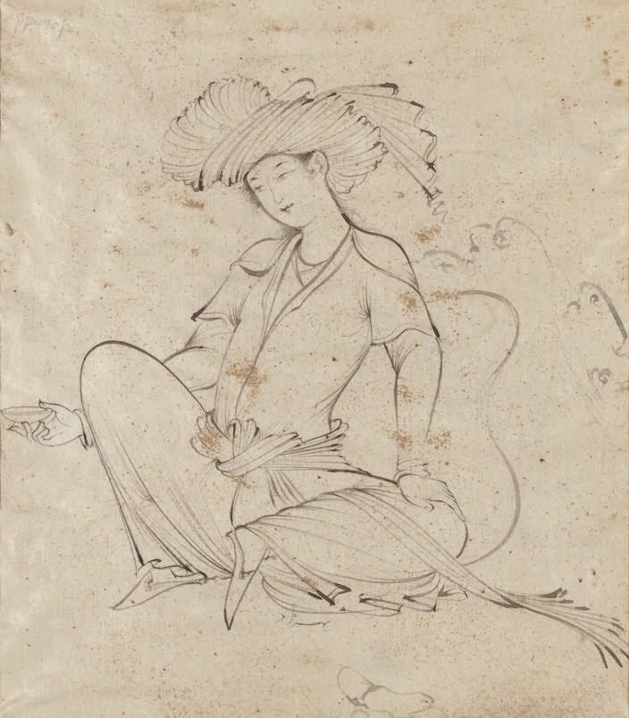 A PAIR OF PEN AND INK DRAWINGS AFTER BEZHAD, IRAN, 20TH CENTURY