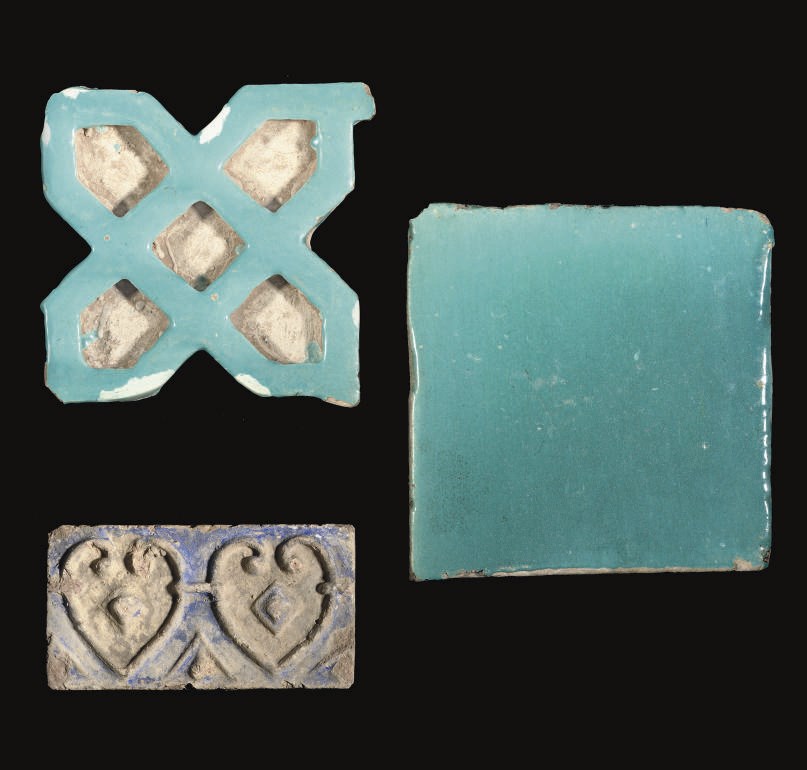 THREE TILES, IRAN, 13TH CENTURY AND LATER