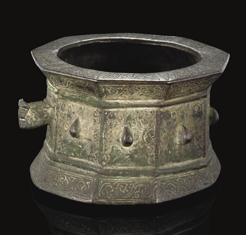 A KHORASAN BRONZE MORTAR, IRAN, 12TH CENTURY