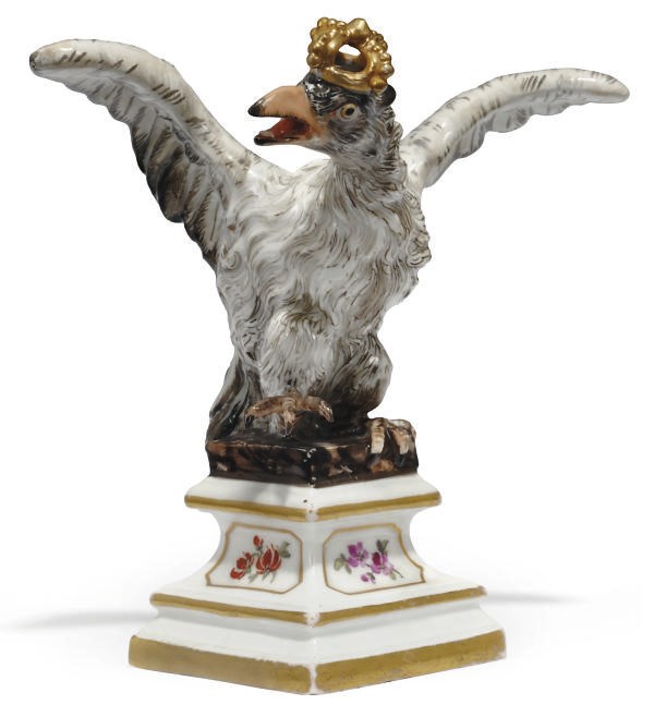 A MEISSEN FIGURE OF AN EAGLE