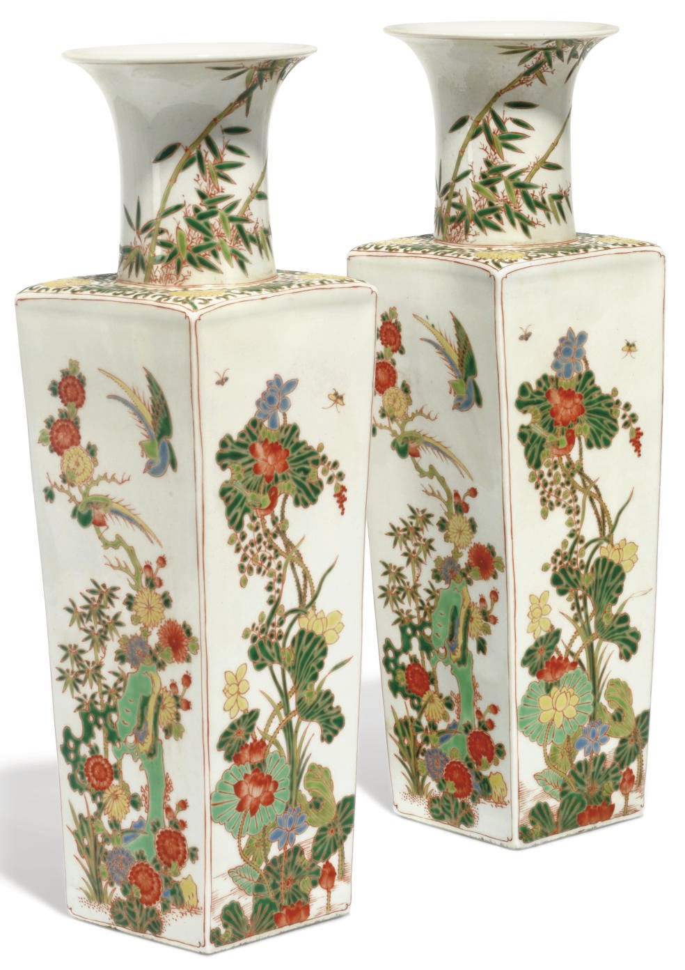 A PAIR OF CHINESE FAMILLE VERTE VASES
