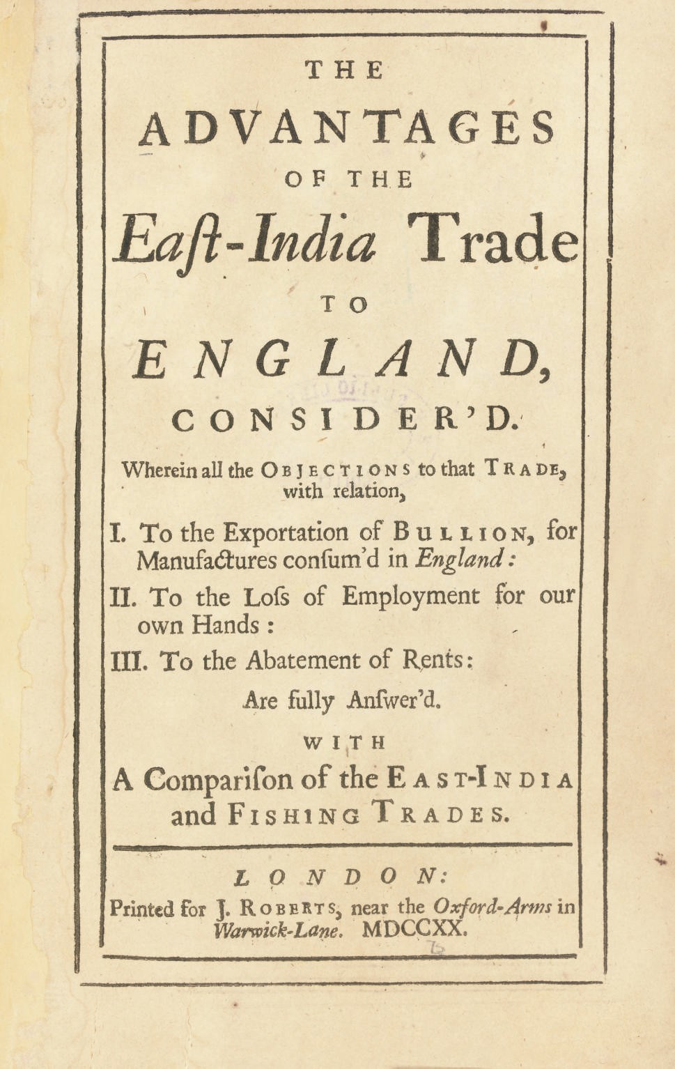 EAST INDIA COMPANY -- A Collection of books and pamphlets on the East India Company bound in 25 volumes including: