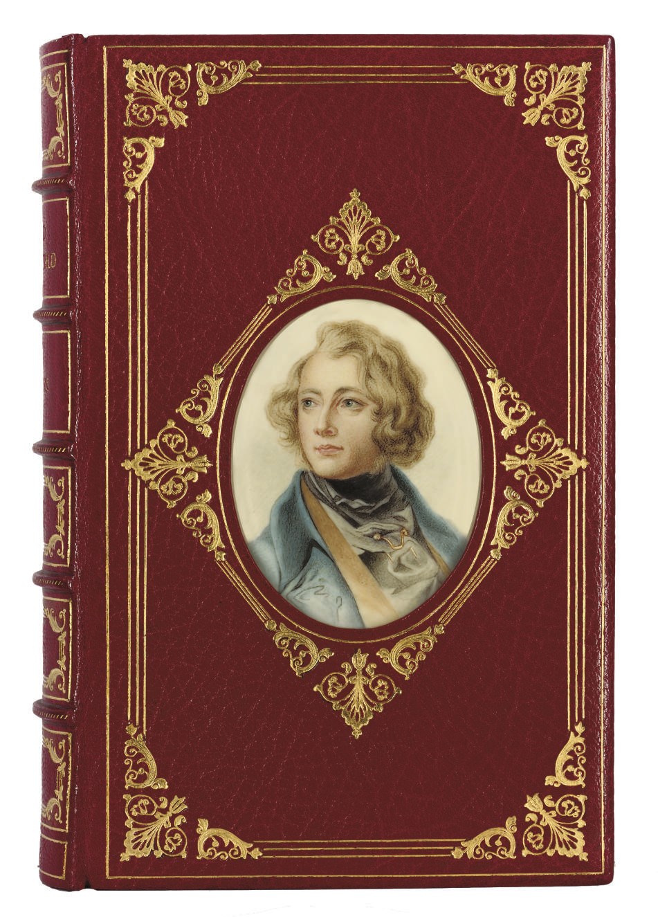 DICKENS, Charles (1812-70). The Personal History of David Copperfield. London: Bradbury & Evans, 1850. 8°. Half title, wood-engraved frontispiece, title vignette and plates by H. K. Browne. VERY FINELY-BOUND IN MODERN "COSWAY"-STYLE RED MOROCCO GILT BY BAYNTUN RIVIERE, with an oval portrait of Charles Dickens on "ivorene" inset into the upper cover, spine gilt in compartments, gilt edges, pink watered silk liners. FIRST EDITION IN BOOK FORM. Eckel p.77; Sadleir 686; Smith 1:9; Wolff 1797.