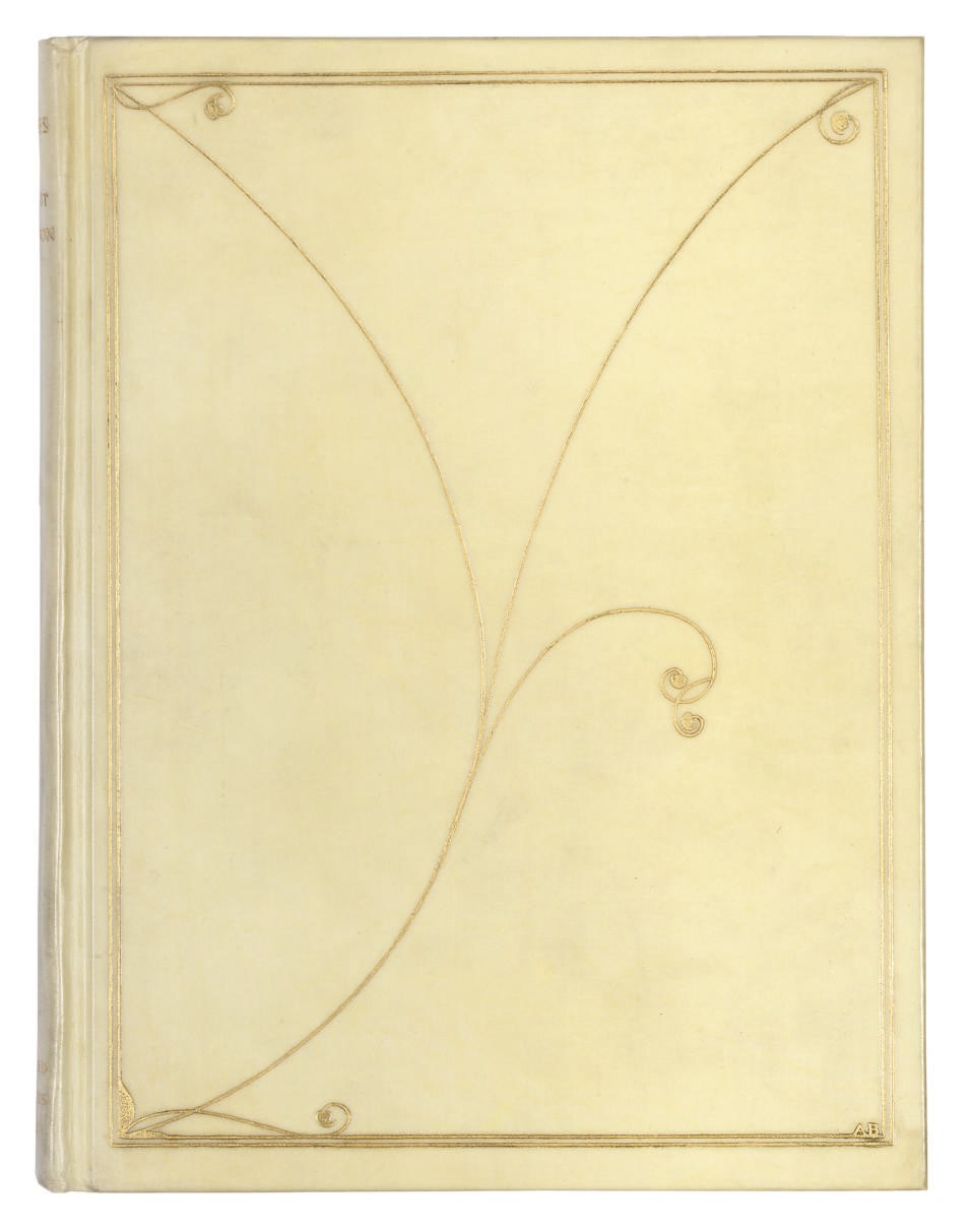 DOWSON, Ernest (1867-1910).  Verses. London: Leonard Smithers, 1896. Small 4° (190 x 145mm). Half title, title printed in red and black (half title lightly stained). Original vellum gilt to a design by Aubrey Beardsley, top edges gilt, others uncut, slipcase. ONE OF 330 COPIES, THIS NUMBER 37 OF 300 "SMALL PAPER" COPIES ON HANDMADE PAPER.