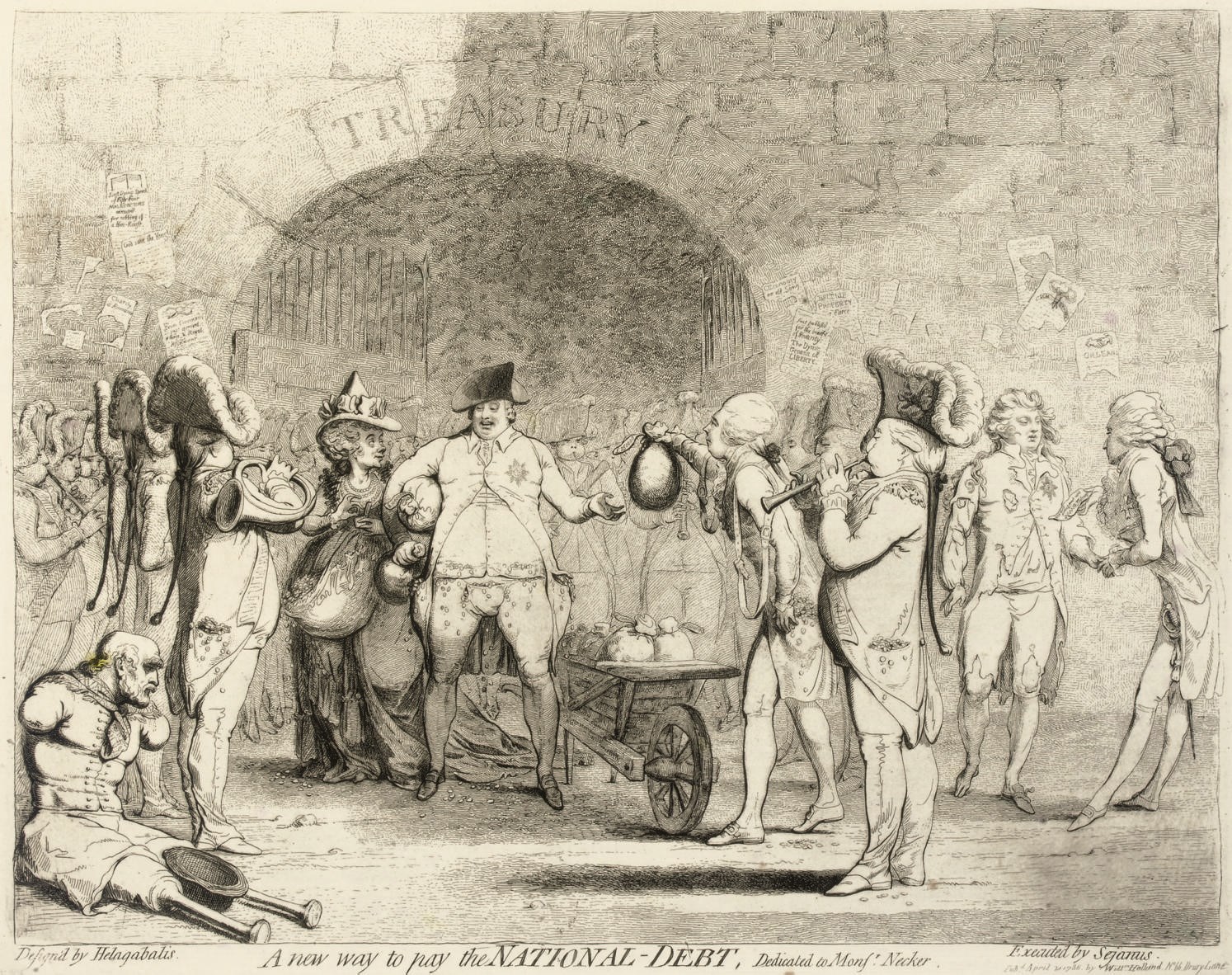 GILLRAY, James (1757-1815).  The Works ... from the Original Plates, with the addition of many subjects not before collected. London: Henry G. Bohn, [c.1849]. 2° (631 x 490mm). Engraved portrait frontispiece, title vignette and plates by James Gillray numbered 1 - 582, but with additional plates 86*, 100*, 207*, 379*, 379**, 379***, and without a plate numbered 238 [as usual], comprising a total of 587 plates on 152 leaves, without the supplement of suppressed plates (occasional light mainly marginal spotting and staining). Contemporary red half morocco gilt, gilt edges (rubbed, corners and extremities worn). Brunet II, 1600; cf. Lowndes III, 894 (note regarding 'supplementary' plates).