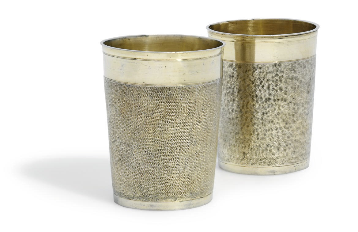 TWO GERMAN SILVER-GILT BEAKERS