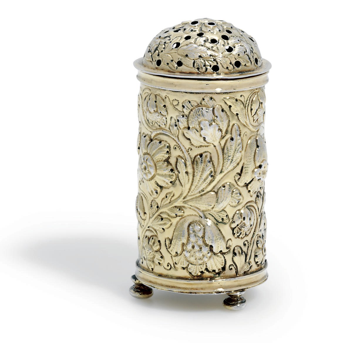 A DUTCH SILVER-GILT CASTER