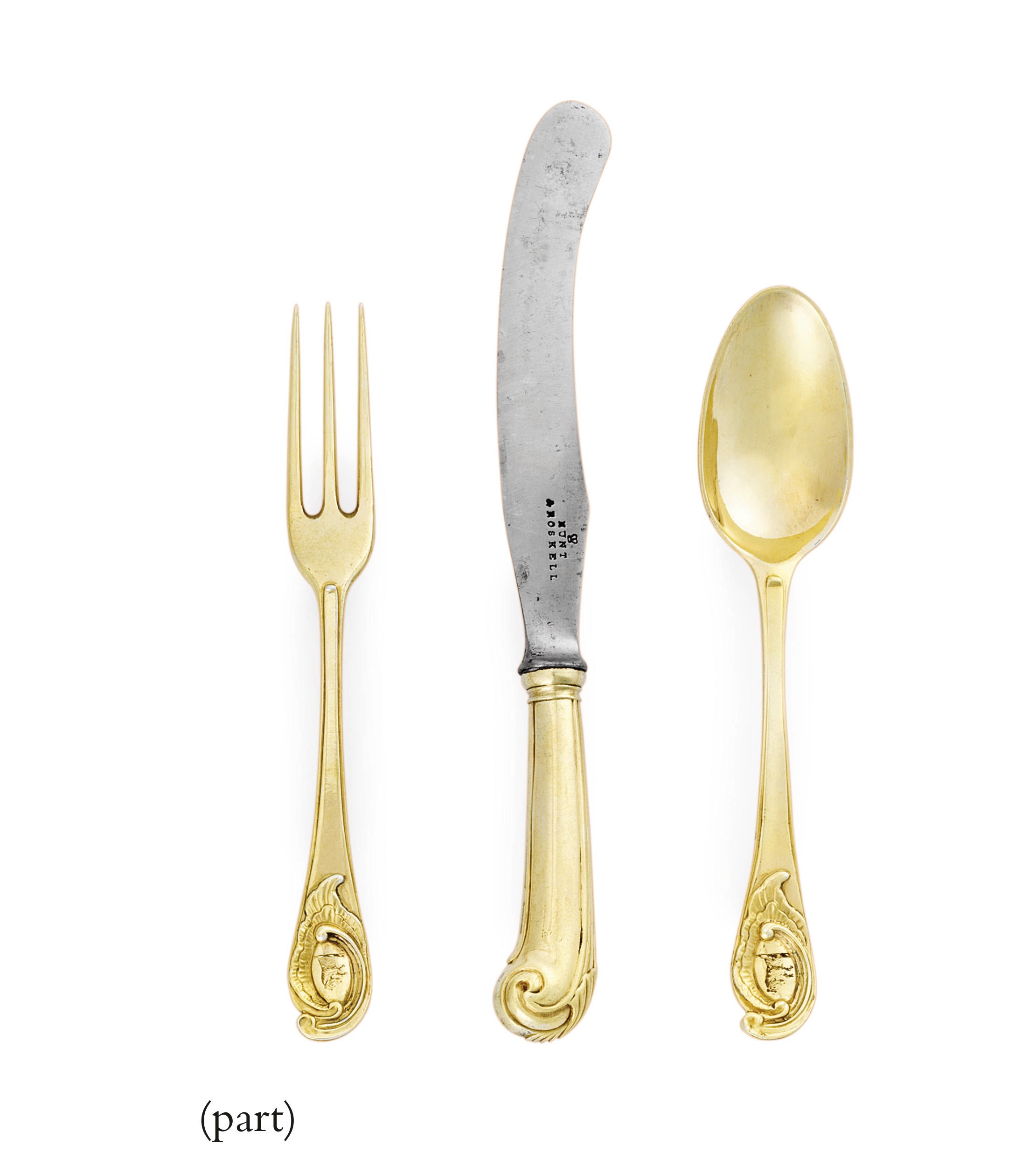 A CONTINENATAL SILVER-GILT TABLE-SERVICE
