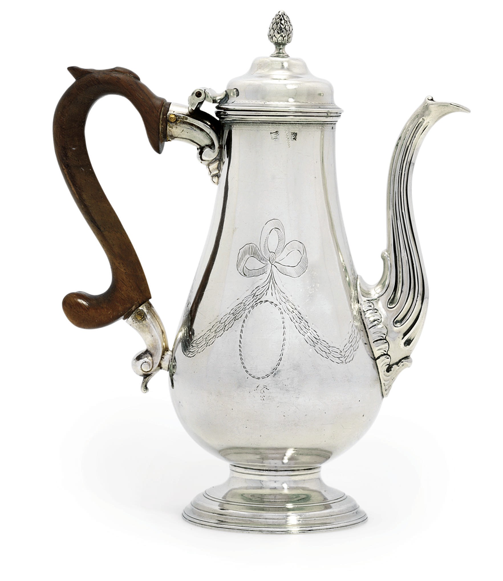 A PORTUGUESE SILVER COFFEE-POT