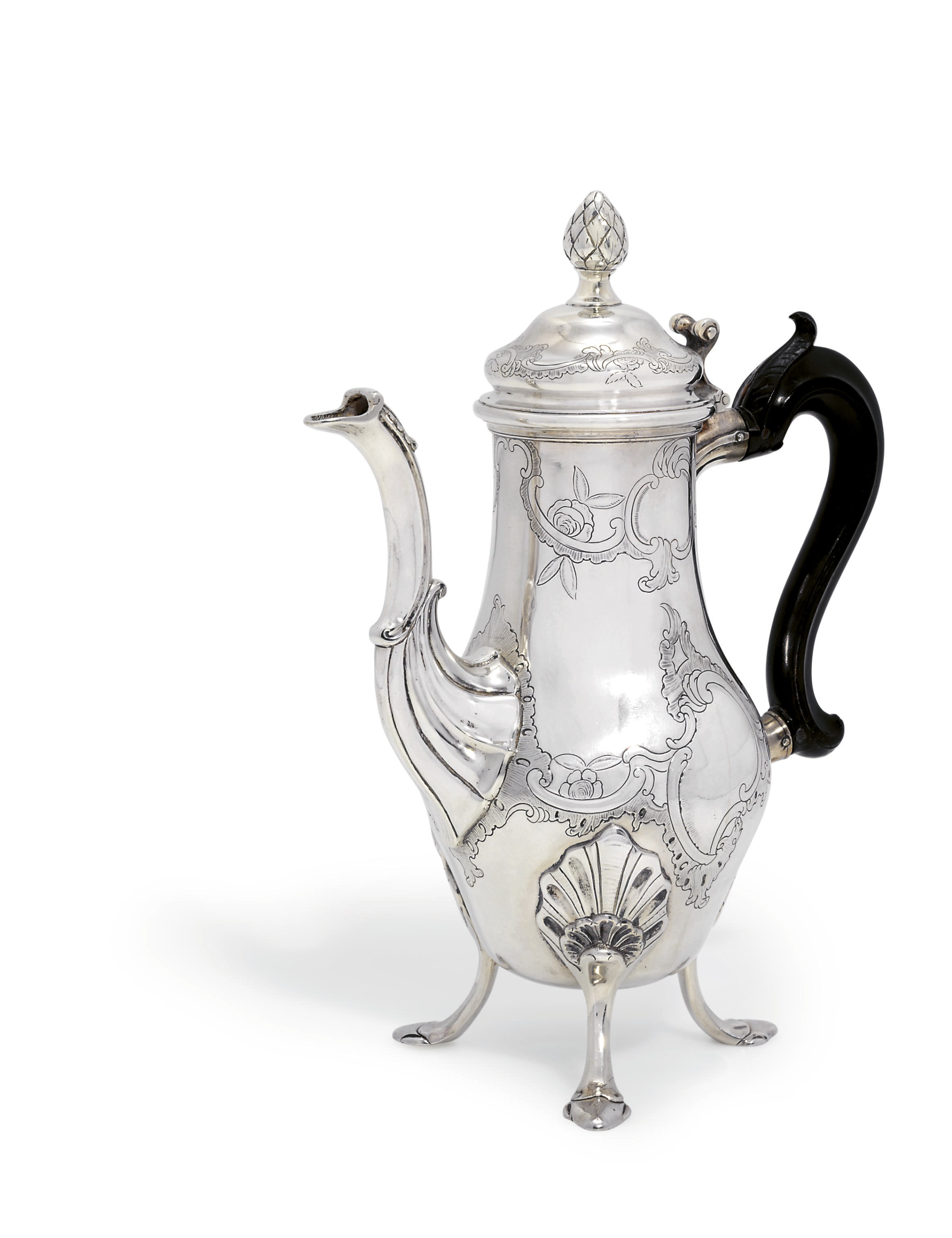 A PORTUGUESE SILVER COFFEE-POT