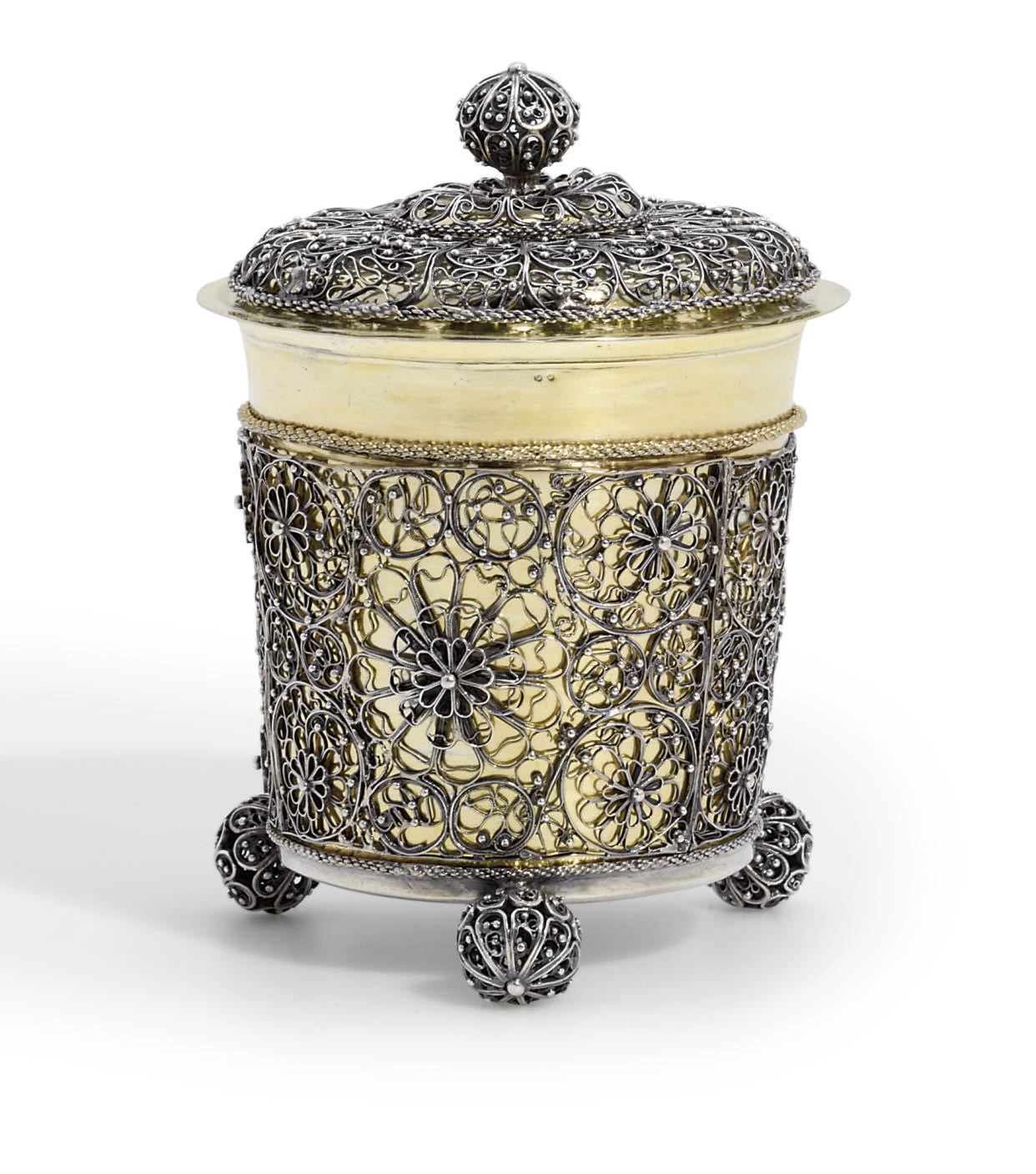 A SWEDISH PARCEL-GILT SILVER CUP AND COVER