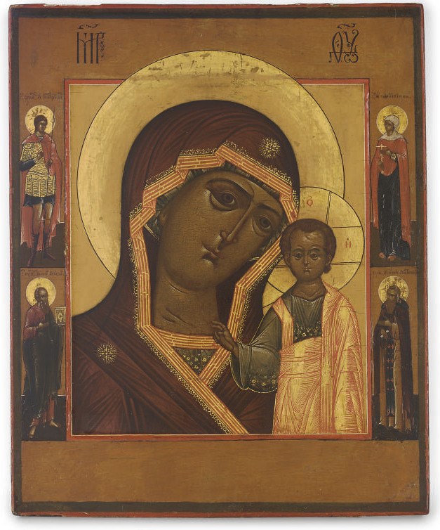 THE MOTHER OF GOD OF KAZAN WITH FAMILY PATRONS