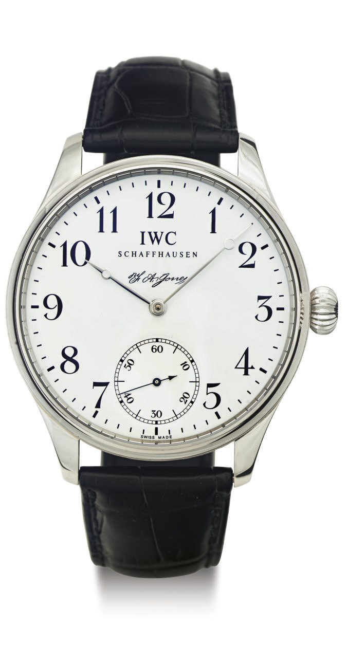 IWC. A FINE OVERSIZED LIMITED EDITION PLATINUM WRISTWATCH