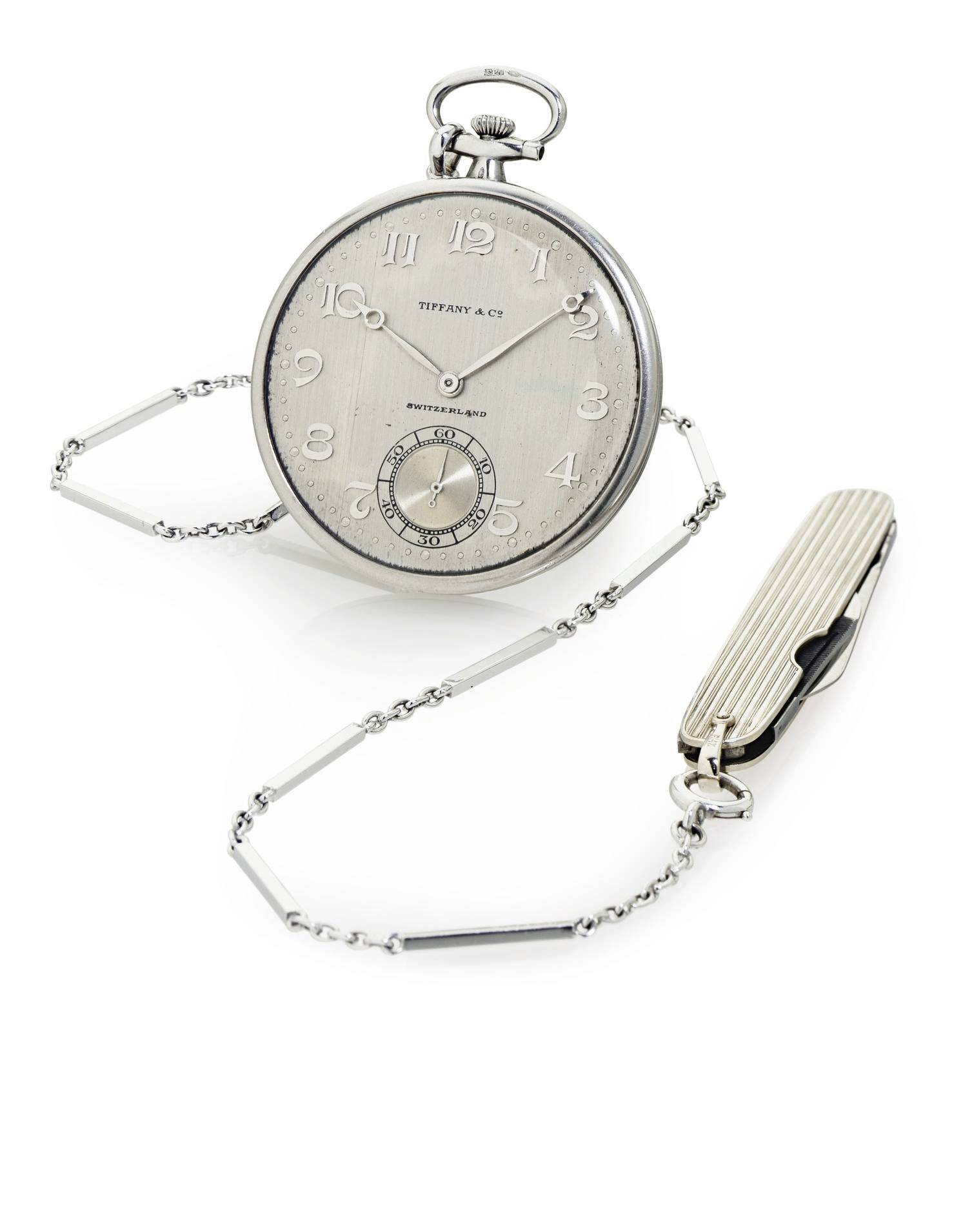 PATEK PHIILPPE.  A PLATINUM OPENFACE KEYLESS LEVER DRESS WATCH